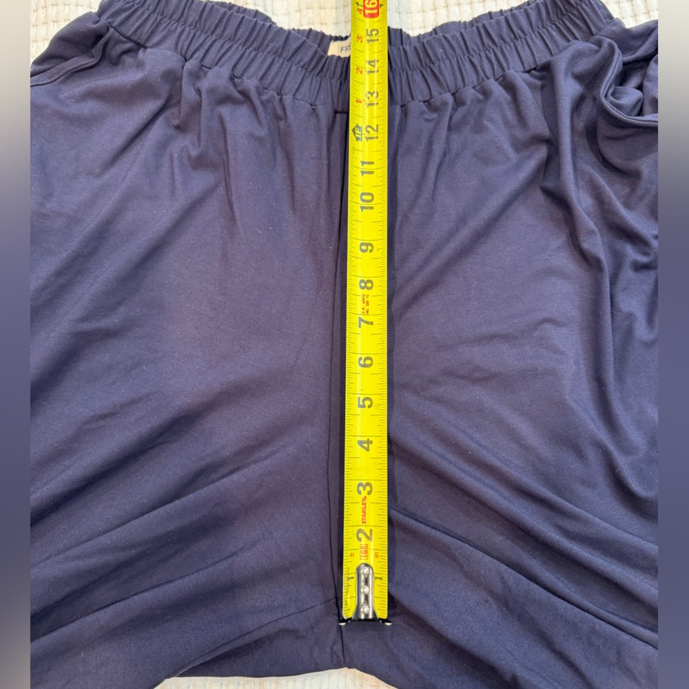 EUC Rai Crop Wide-Leg Pants double as a midi skirt XL navy blue purple - Picture 5 of 11